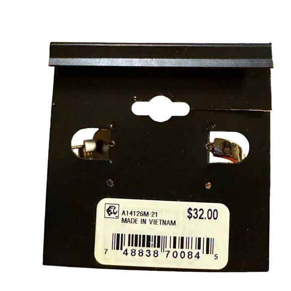 NWT GUESS Two-Tone Post Hook Earrings, Gold - Picture 3 of 3